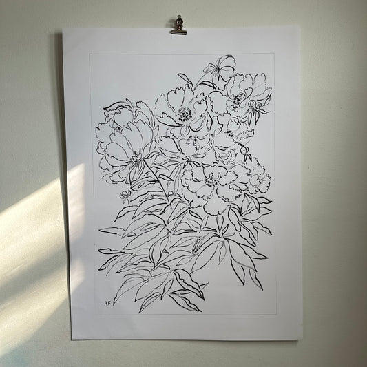 India Ink Peonies