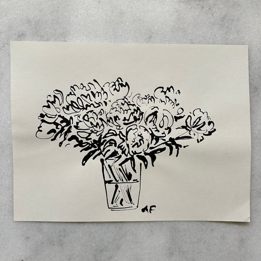 India Ink Peonies