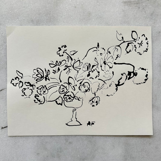 India Ink Floral Arrangement