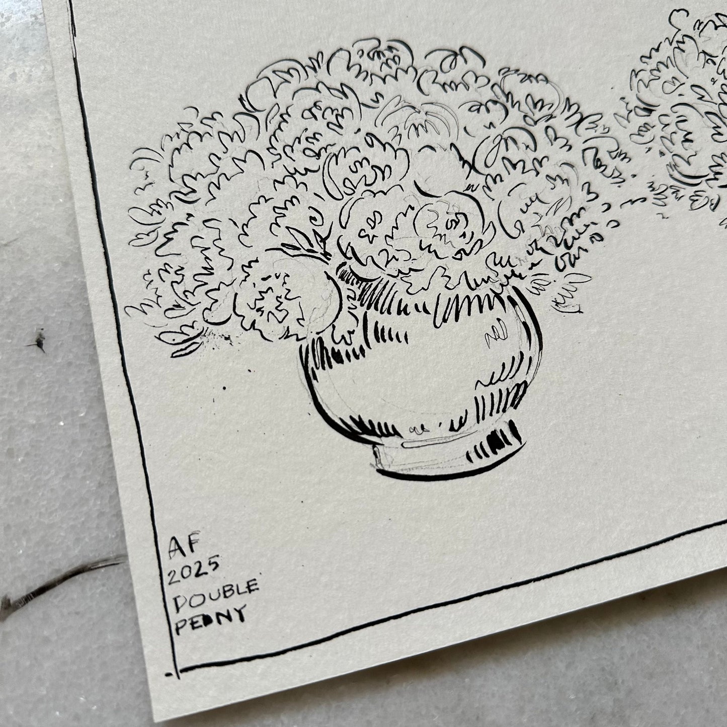 India Ink Double Peonies