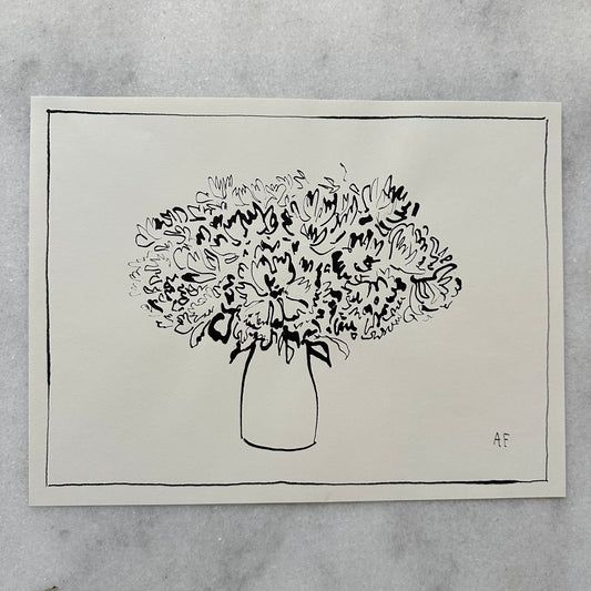 India Ink Floral Arrangement