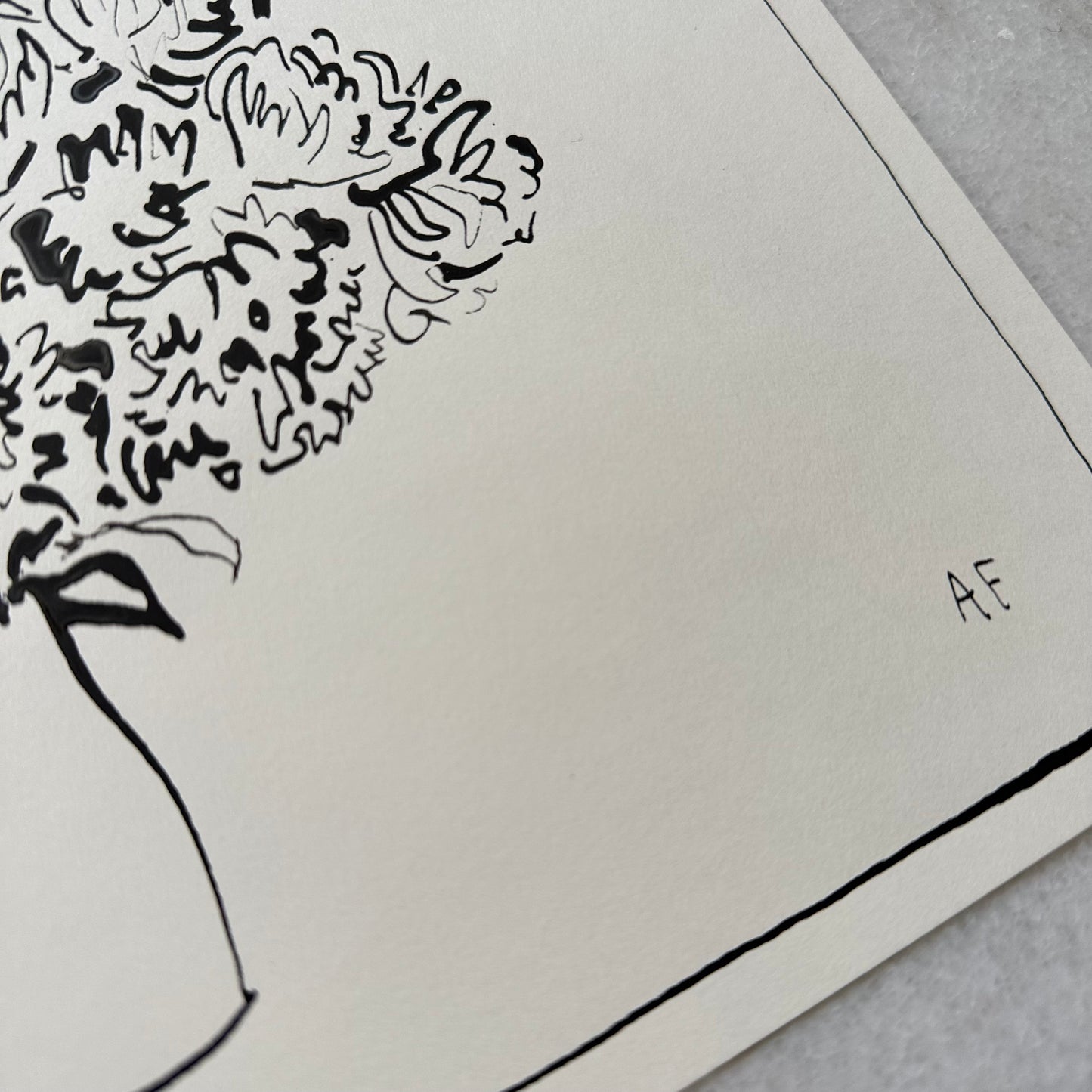 India Ink Floral Arrangement